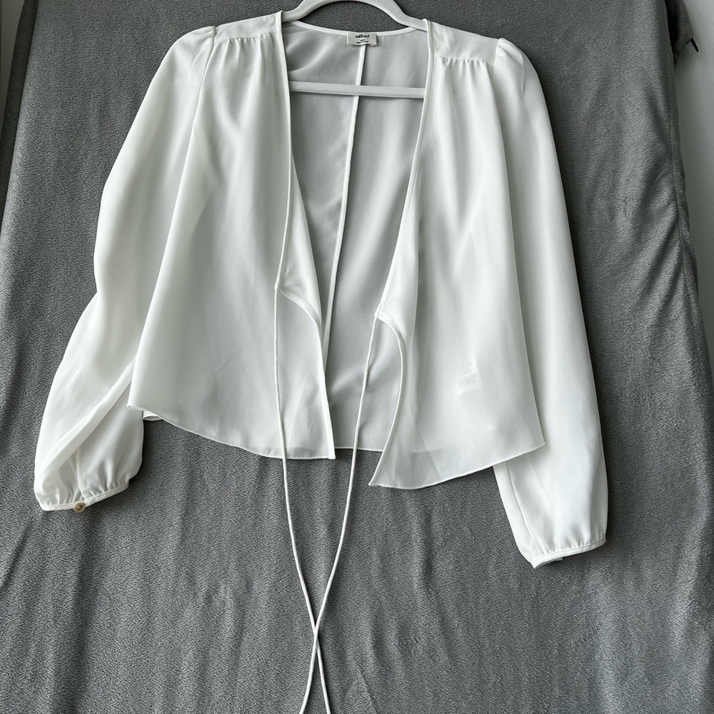 Wilfred Cream Tie-Front Blouse - Picture 5 of 7